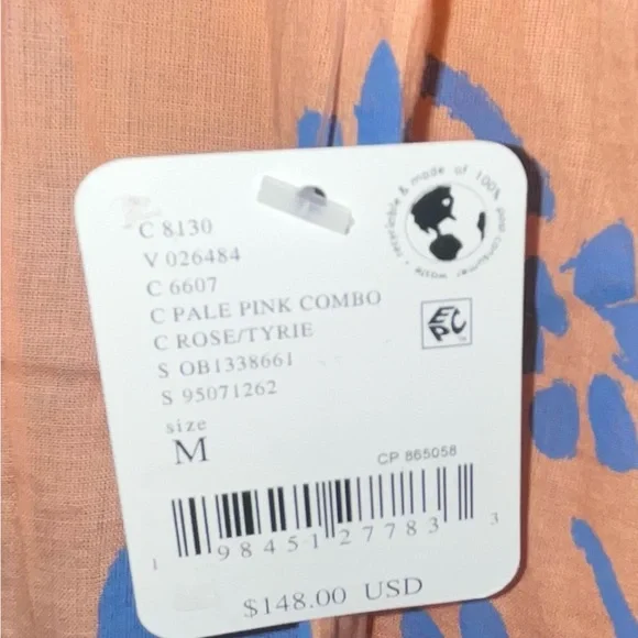 NWT Free People Ultraviolet Maxi Dress Floral Blue and Peach - Picture 4 of 4